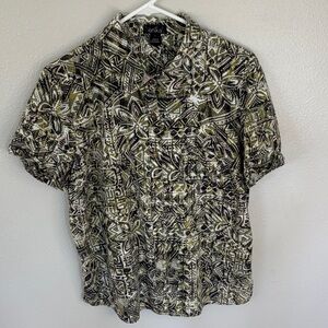 Erika Women's Olive and Black Floral Blouse -173sku